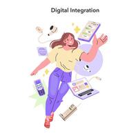 Digital Integration Konzept. Illustration. vektor