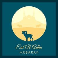 eid al adha Mubarak das Feier von Muslim Gemeinschaft Festival Hintergrund Design. glücklich eid al-adha Platz Hintergrund. eid al adha Mubarak vektor