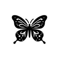 Schmetterling Silhouetten. süß Frühling Insekten mit durchbrochen Flügel, fliegend Schmetterling. geflügelt Insekt, verschiedene Detail schön Motte dekorativ Tierwelt Elemente. vektor