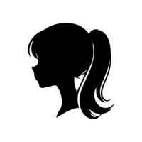 Haar Stil Frau Silhouette Illustration vektor