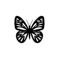 Schmetterling Silhouetten. süß Frühling Insekten mit durchbrochen Flügel, fliegend Schmetterling. geflügelt Insekt, verschiedene Detail schön Motte dekorativ Tierwelt Elemente. vektor