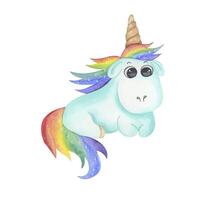 süß wenig Regenbogen Einhorn vektor