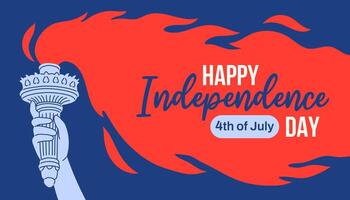 glücklich Unabhängigkeit Tag, 4 .. von Juli, Unabhängigkeit Tag USA Banner, Gruß Design mit Hand gezeichnet Elemente. vektor