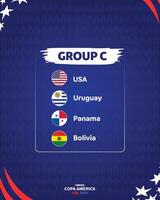 conmebol copa Amerika USA 2024 Gruppen c mit offiziell Logo Symbol Design amerikanisch Fußball Finale Illustration vektor