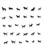 Hund isoliert Sammlung schwarz Silhouette vektor