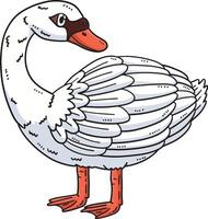 Weiß Schwan Vogel Karikatur farbig Clip Art vektor