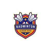 Badminton Abzeichen Logo Design vektor