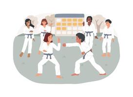 karate läger isolerat begrepp illustration. vektor