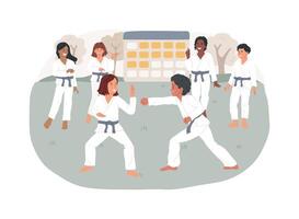Karate Lager isoliert Konzept Illustration. vektor