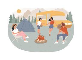 sommar camping isolerat begrepp illustration. vektor