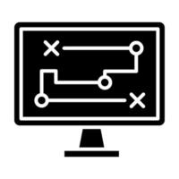 Glyphensymbol für digitale Strategie vektor