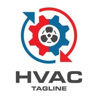 hvac Logo Design Vorlage, Kühlung und Heizung Logo Illustration. vektor