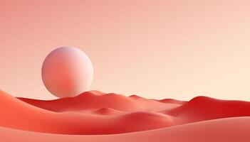 Wüste Landschaft mit Sonnenuntergang. minimalistisch Hintergrund. vektor