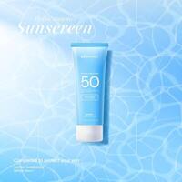 Sommer- Sonnenschutz zum Haut Schutz,realistisch kosmetisch Flasche spotten hoch. vektor