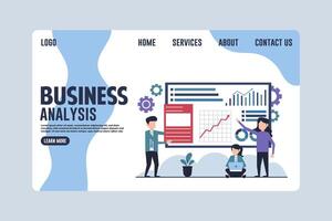 Fachmann Geschäft Analyse Landung Seite Design Konzept Illustration vektor
