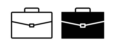 Aktentasche Symbol Satz. Geschäftsmann Gepäck Symbol. Portfolio kurz Fall unterzeichnen. Job Büro Tasche Symbol. vektor