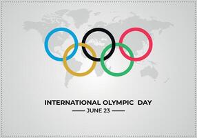 internationell olympic dag 23 juni Semester begrepp mall för bakgrund med baner affisch och kort platt illustration vektor