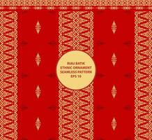 Riau Batik ethnisch Ornament nahtlos Muster rot Hintergrund vektor