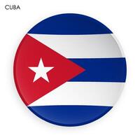 Kuba Flagge Symbol im modern Neomorphismus Stil. Taste zum Handy, Mobiltelefon Anwendung oder Netz. auf Weiß Hintergrund vektor