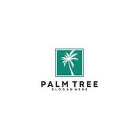 Palmträd logotyp mall, vektor, ikon i vit bakgrund vektor