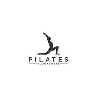 Pilates-Logo-Vorlage in weißem Hintergrund vektor