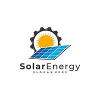 Solar-Getriebe-Logo-Vektor-Vorlage, kreative Solarpanel-Energie-Logo-Design-Konzepte vektor