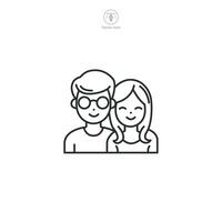Paar oder zwei Menschen Symbol Symbol Illustration isoliert auf Weiß Hintergrund vektor