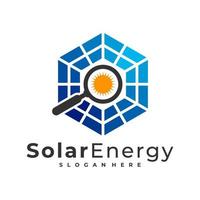 hitta solar logotyp vektor mall, kreativa solpanel energi logotyp designkoncept