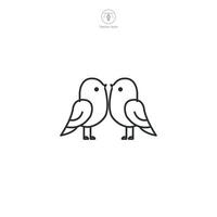 Liebe Vögel Symbol Symbol Illustration isoliert auf Weiß Hintergrund vektor