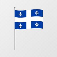 Quebec Provinz Flagge auf Fahnenstange. Illustration. vektor