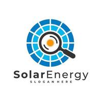 hitta solar logotyp vektor mall, kreativa solpanel energi logotyp designkoncept