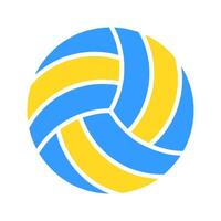 volleyboll uppsättning ikon. blå och gul boll, sporter Utrustning, spel, konkurrens, rekreation, utomhus- aktivitet, team sport, atletisk. vektor