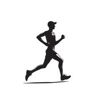 Mann Laufen Silhouette Illustration. Mann Logo, Mann schwarz Symbol auf Weiß Hintergrund. vektor