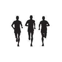 Mann Laufen Silhouette Illustration. Mann Logo, Mann schwarz Symbol auf Weiß Hintergrund. vektor