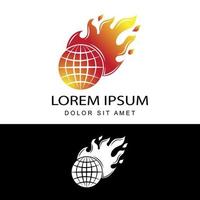 Logo-Vorlagen-Design-Vektor der globalen Erwärmung in isoliertem weißem Hintergrund vektor