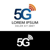 5g-Logo-Netzwerkgeschwindigkeitsschaltungstechnologieillustration in isoliertem weißem Hintergrund, drahtloses Breitband-Telekommunikations-Internet-Konzept vektor