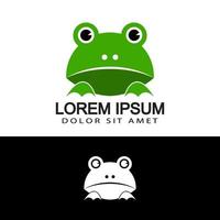 Frosch-Logo-Vorlagen-Design-Vektor mit isoliertem weißem Hintergrund vektor