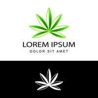 Cannabis-Logo-Vorlagen-Design-Vektor mit isoliertem Hintergrund vektor