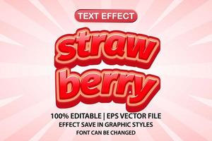 strawberry 3d redigerbar texteffekt vektor