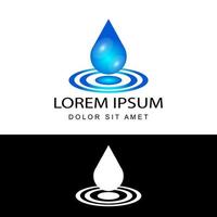 3D-Wassertropfen-Logo-Vorlagen-Design-Vektor in isoliertem weißem Hintergrund vektor