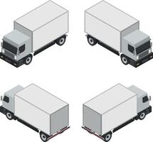 isometrisk låda lastbil vektor