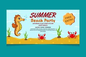 tropisk sommar beach party banner mall samling vektor