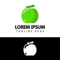 grüner Apfel-Logo-Vorlagen-Design-Vektor in isoliertem Hintergrund vektor