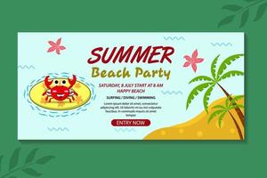 tropisk sommar beach party banner mall samling vektor