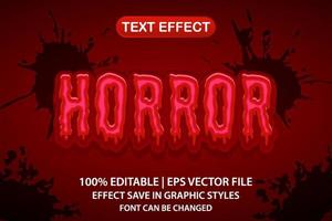 Horror 3D bearbeitbarer Texteffekt vektor