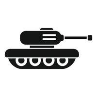 schwarz Silhouette von ein Militär- Panzer Symbol auf ein Weiß Hintergrund, abbilden gepanzert Krieg vektor