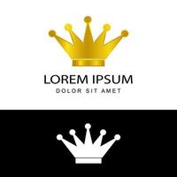 Königliche Krone König Logo Template Design Vektor mit isoliertem Hintergrund