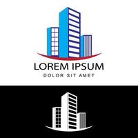 Immobilien, Wohnung, Wohneigentum, Hotel, Immobilienlogoschablonendesignvektor mit lokalisiertem weißem Hintergrund vektor