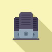 retro Mikrofon Grafik Design auf ein warm Gelb Hintergrund, perfekt zum Podcasts und Musik- Themen vektor