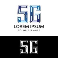 5g-Logo-Netzwerkgeschwindigkeitsschaltungstechnologieillustration in isoliertem weißem Hintergrund, drahtloses Breitband-Telekommunikations-Internet-Konzept vektor